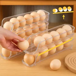 Lot de 2 organiseurs à œufs pour réfrigérateur LUNIA / Transparent
