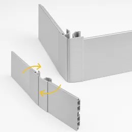 Raccord flexible pour plinthe PAX – 90° à 270° / Acier inoxydable brossé