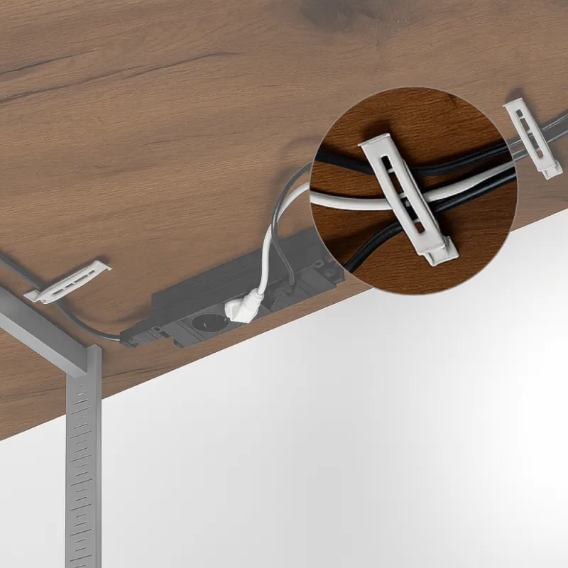 Attache-câbles de bureau unilatérale / Grise