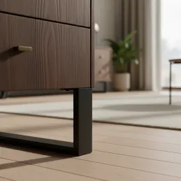 Set 2 pieds de meuble SIMONE / Noir mat