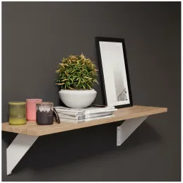 Lot de 2 consoles d’étagère MALAGA / Blanc mat
