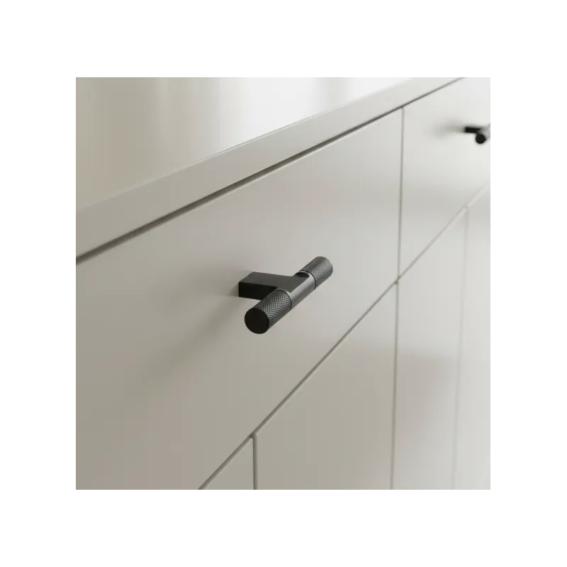 Poignée bouton INDUST DUO / Noir mat