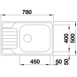 Évier en acier inoxydable Blanco DINAS XL 6 S Compact