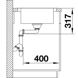 Évier en acier inoxydable Blanco DINAS XL 6 S Compact