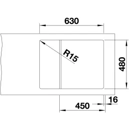 Évier en grès Blanco ELON 45 S avec égouttoir / Gris roche
