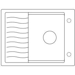 Évier en grès Blanco ELON 45 S avec égouttoir / Gris roche