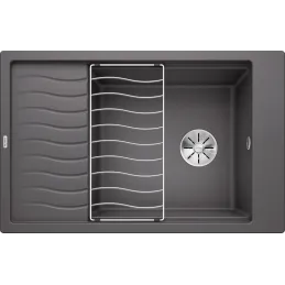 Évier en grès Blanco ELON XL 6 S avec égouttoir / Gris roche