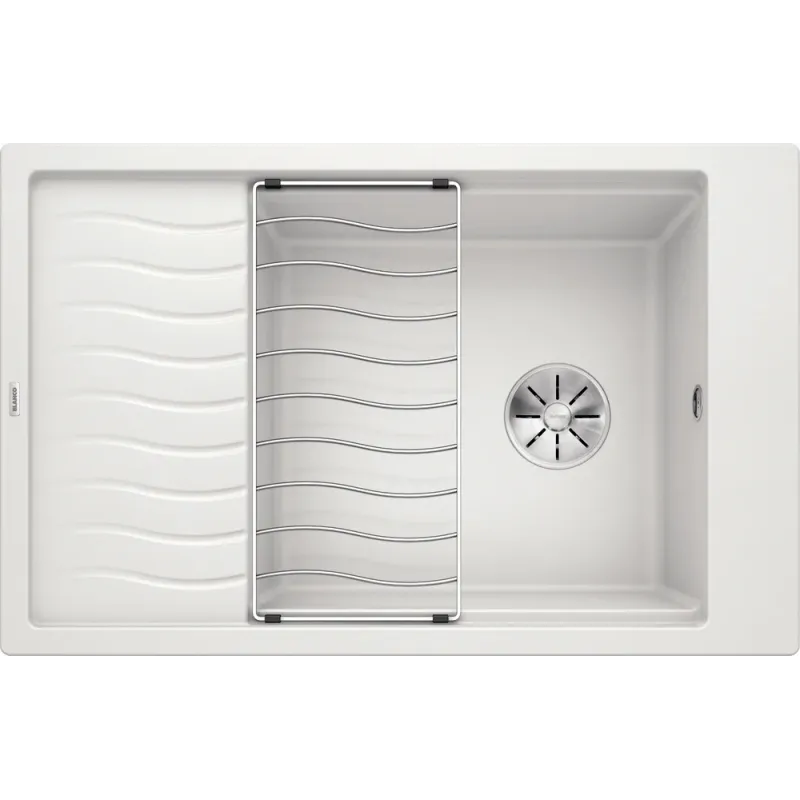 Évier en grès Blanco ELON XL 6 S avec égouttoir / Blanc