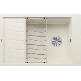 Évier en grès Blanco ELON XL 6 S avec égouttoir / Blanc soft