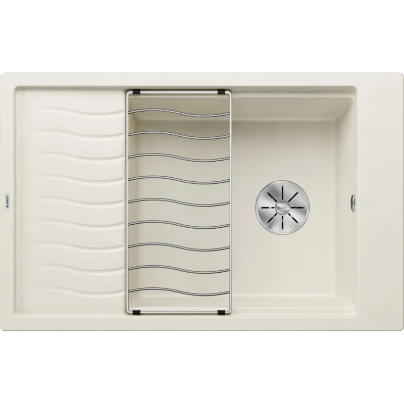 Évier en grès Blanco ELON XL 6 S avec égouttoir / Blanc soft