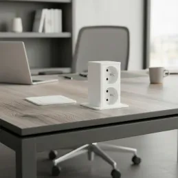 Prise escamotable SQUARE UP FRENCH 2x230V / Blanc mat