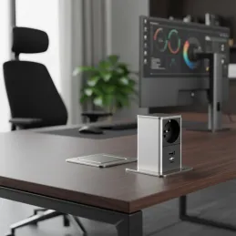 Prise escamotable SQUARE UP FRENCH 1x230V + USB A-C / Inox
