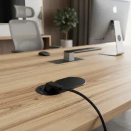 Prise électrique SLIDE 1x230V + 1xUSB C+A FRENCH / Noir mat