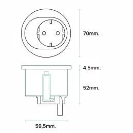 Prise électrique ATOM FRENCH 1 x 230 V / Noir mat