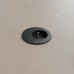Prise électrique ATOM FRENCH 1 x 230 V / Noir mat