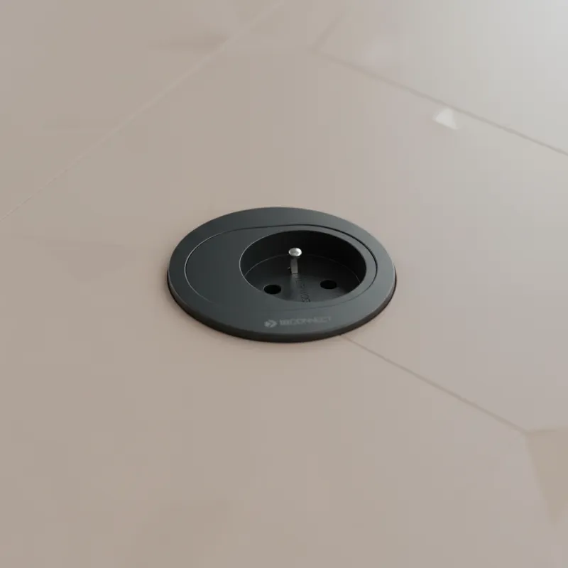 Prise électrique ATOM FRENCH 1 x 230 V / Noir mat