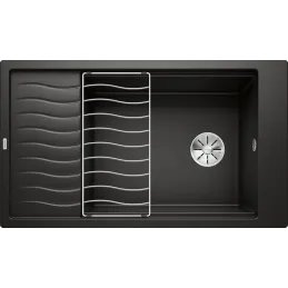 Évier en grès Blanco ELON XL 8 S avec égouttoir / Noir