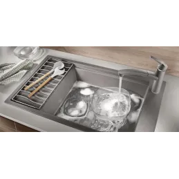 Évier en grès Blanco ELON XL 8 S avec égouttoir / Anthracite