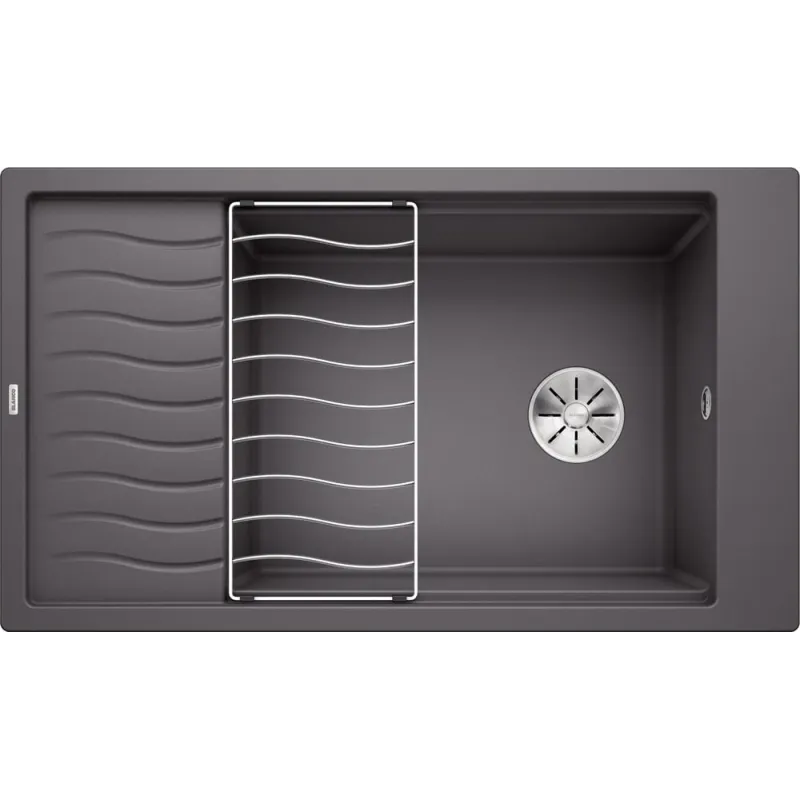 Évier en grès Blanco ELON XL 8 S avec grille / Gris roche
