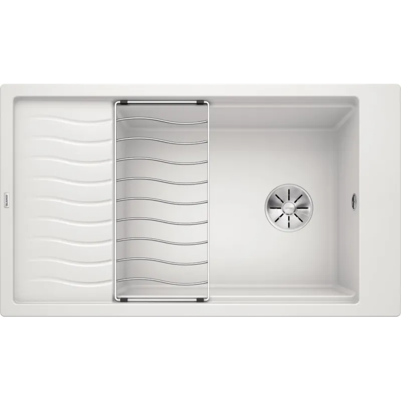 Évier en grès Blanco ELON XL 8 S avec égouttoir / Blanc