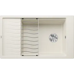 Évier en grès Blanco ELON XL 8 S avec égouttoir / Blanc soft