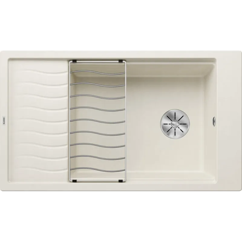 Évier en grès Blanco ELON XL 8 S avec égouttoir / Blanc soft