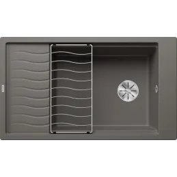 Évier en grès Blanco ELON XL 8 S avec égouttoir / Gris volcan