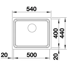 Évier en acier inoxydable Blanco ANDANO 500-U