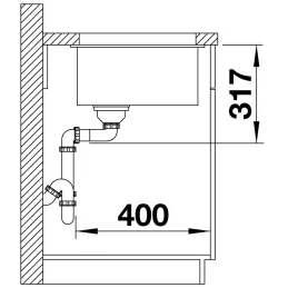 Évier en grès Blanco ETAGON 500 U / avec rails coulissants