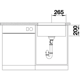 Évier en grès Blanco ETAGON 500 U / avec rails coulissants