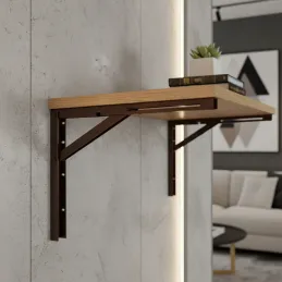 Console métallique rabattable / Brun foncé