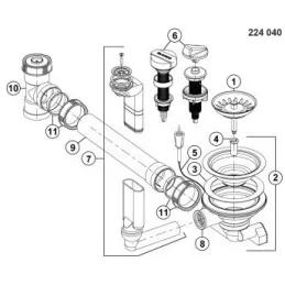 Commande excentrique pour éviers METRA 45S et METRA 45S Compact