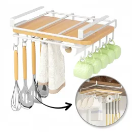 Support métallique pour planche avec crochets à fixer sous une étagère DRAFT / Blanc mat