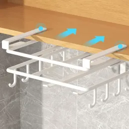 Support métallique pour planche avec crochets à fixer sous une étagère DRAFT / Blanc mat