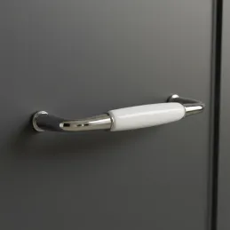 Poignée BLANCA / Chrome brillant – Porcelaine blanche