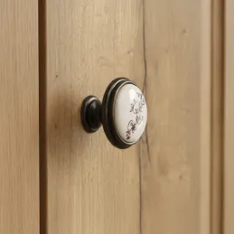 Poignée bouton en céramique HOPE Mini / Marron