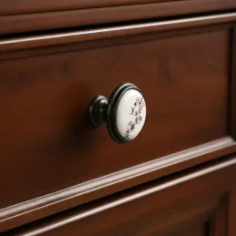 Poignée bouton en céramique HOPE Mini / Marron