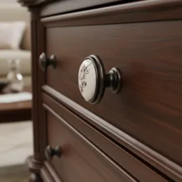 Poignée bouton en céramique HOPE Mini / Marron