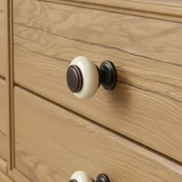 Bouton de meuble RAENA / Porcelaine – patine brune