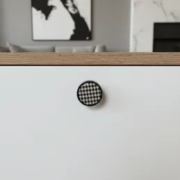Bouton de meuble en bois ARSIA / Noir – motif design