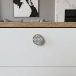 Bouton de meuble en bois ARSIA / Hêtre – motif triangles variés