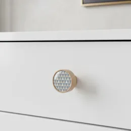 Bouton de meuble en bois ARSIA / Hêtre – motif triangles variés