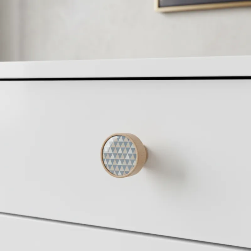 Bouton de meuble en bois ARSIA / Hêtre – motif triangles variés