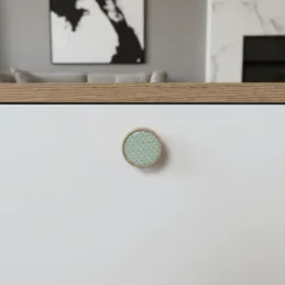 Poignée bouton en bois ARSIA / Hêtre – triangles verts
