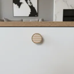 Bouton de meuble en bois ARSIA / hêtre – triangles orange