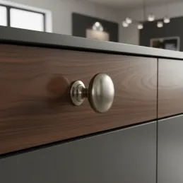 Bouton CAMORA / Nickel brossé