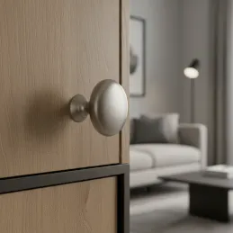 Poignée bouton BEA / Nickel brossé