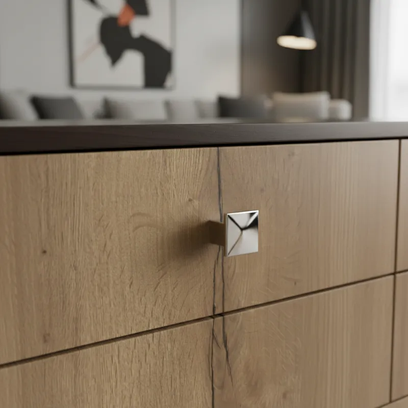 Bouton de meuble AXON / Chrome brillant
