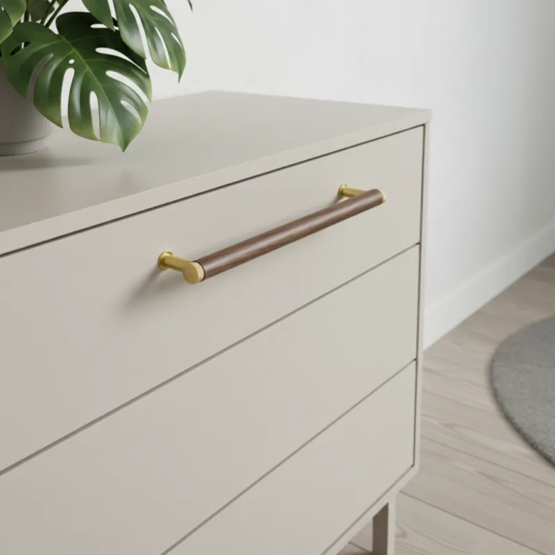 Poignée en bois SOHO / Noyer verni – doré