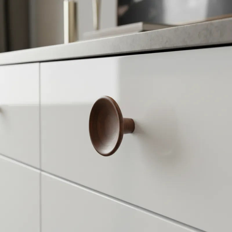 Bouton en bois RENO / Noyer verni